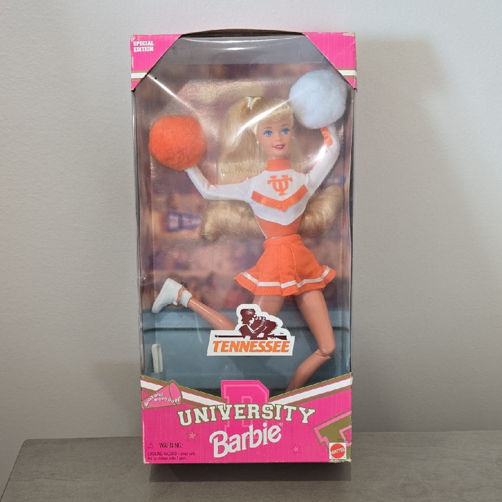Barbie University Cheerleader Doll in Orange and White